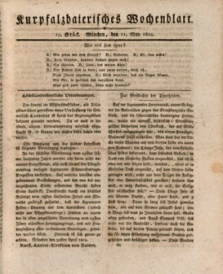 Kurpfalzbaierisches Wochenblatt Freitag 11. Mai 1804