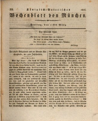 Königlich-baierisches Wochenblatt von München (Kurpfalzbaierisches Wochenblatt) Freitag 21. März 1806