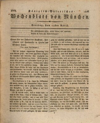 Königlich-baierisches Wochenblatt von München (Kurpfalzbaierisches Wochenblatt) Freitag 25. April 1806