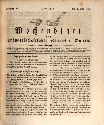 Wochenblatt des Landwirtschaftlichen Vereins in Bayern Dienstag 18. März 1823