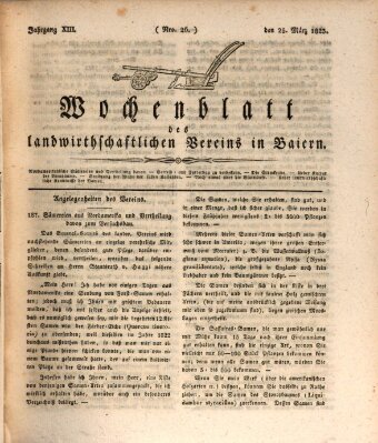 Wochenblatt des Landwirtschaftlichen Vereins in Bayern Dienstag 25. März 1823