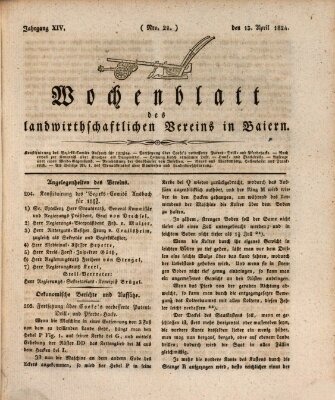 Wochenblatt des Landwirtschaftlichen Vereins in Bayern Dienstag 13. April 1824