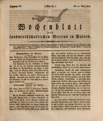 Wochenblatt des Landwirtschaftlichen Vereins in Bayern Dienstag 31. Mai 1825