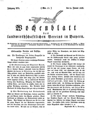 Wochenblatt des Landwirtschaftlichen Vereins in Bayern Dienstag 24. Januar 1826