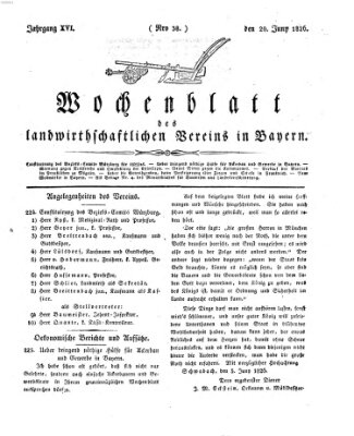 Wochenblatt des Landwirtschaftlichen Vereins in Bayern Dienstag 20. Juni 1826