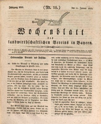 Wochenblatt des Landwirtschaftlichen Vereins in Bayern Dienstag 31. Januar 1832