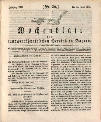 Wochenblatt des Landwirtschaftlichen Vereins in Bayern Dienstag 19. Juni 1832