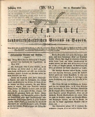Wochenblatt des Landwirtschaftlichen Vereins in Bayern Dienstag 18. September 1832