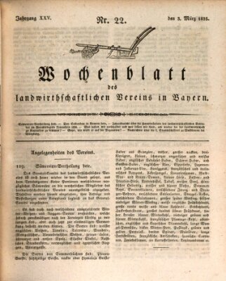 Wochenblatt des Landwirtschaftlichen Vereins in Bayern Dienstag 3. März 1835