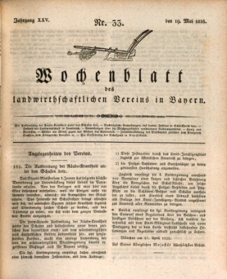 Wochenblatt des Landwirtschaftlichen Vereins in Bayern Dienstag 19. Mai 1835