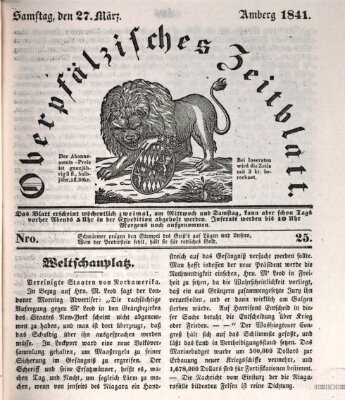 Oberpfälzisches Zeitblatt (Amberger Tagblatt) Samstag 27. März 1841