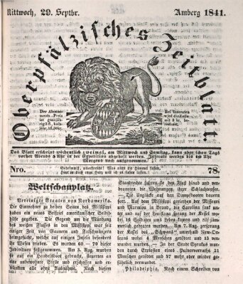 Oberpfälzisches Zeitblatt (Amberger Tagblatt) Mittwoch 29. September 1841