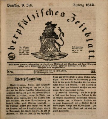 Oberpfälzisches Zeitblatt (Amberger Tagblatt) Samstag 9. Juli 1842