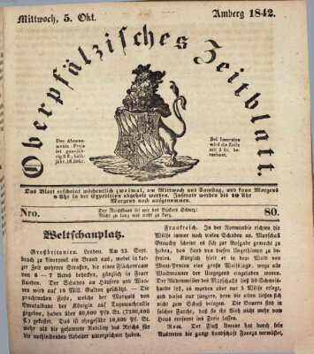 Oberpfälzisches Zeitblatt (Amberger Tagblatt) Mittwoch 5. Oktober 1842