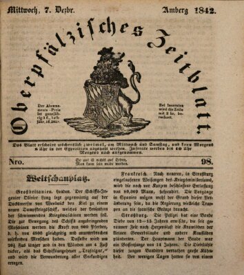 Oberpfälzisches Zeitblatt (Amberger Tagblatt) Mittwoch 7. Dezember 1842