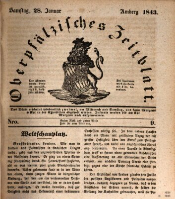 Oberpfälzisches Zeitblatt (Amberger Tagblatt) Samstag 28. Januar 1843