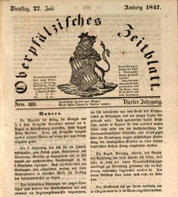 Oberpfälzisches Zeitblatt (Amberger Tagblatt) Dienstag 27. Juli 1847