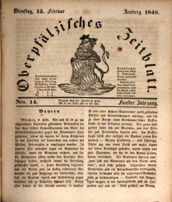 Oberpfälzisches Zeitblatt (Amberger Tagblatt) Dienstag 15. Februar 1848