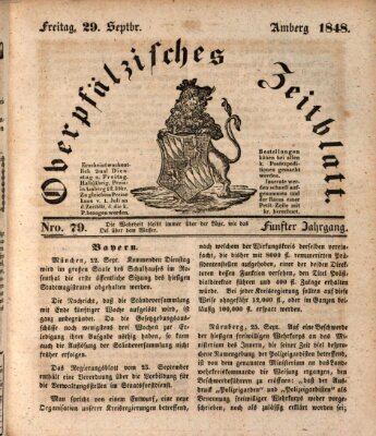 Oberpfälzisches Zeitblatt (Amberger Tagblatt) Freitag 29. September 1848
