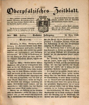Oberpfälzisches Zeitblatt (Amberger Tagblatt) Freitag 23. März 1849