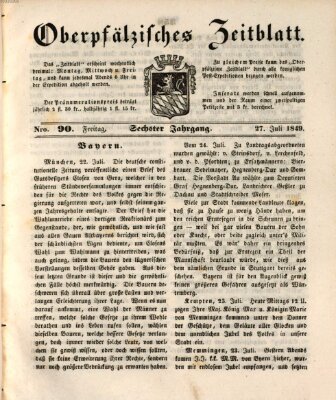 Oberpfälzisches Zeitblatt (Amberger Tagblatt) Freitag 27. Juli 1849