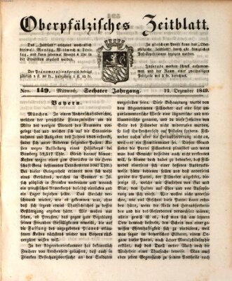 Oberpfälzisches Zeitblatt (Amberger Tagblatt) Mittwoch 12. Dezember 1849