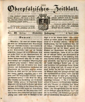 Oberpfälzisches Zeitblatt (Amberger Tagblatt) Freitag 5. April 1850