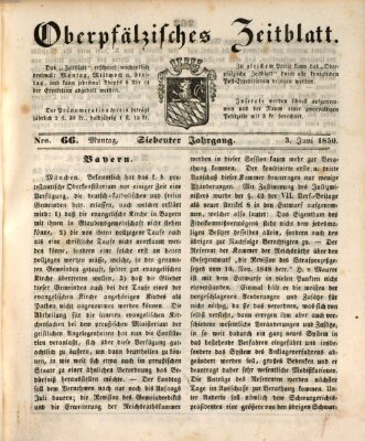 Oberpfälzisches Zeitblatt (Amberger Tagblatt) Montag 3. Juni 1850