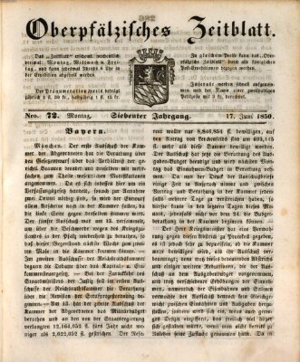 Oberpfälzisches Zeitblatt (Amberger Tagblatt) Montag 17. Juni 1850