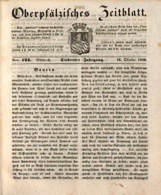 Oberpfälzisches Zeitblatt (Amberger Tagblatt) Mittwoch 16. Oktober 1850
