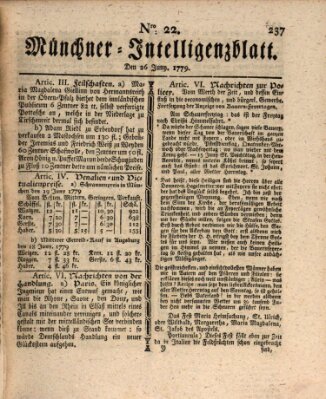 Münchner Intelligenzblatt Samstag 26. Juni 1779