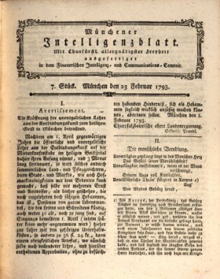 Münchner Intelligenzblatt Samstag 23. Februar 1793