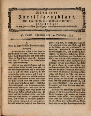 Münchner Intelligenzblatt Samstag 19. Dezember 1795