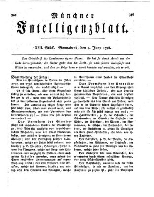 Münchner Intelligenzblatt Samstag 4. Juni 1796