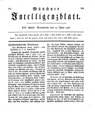 Münchner Intelligenzblatt Samstag 25. Juni 1796
