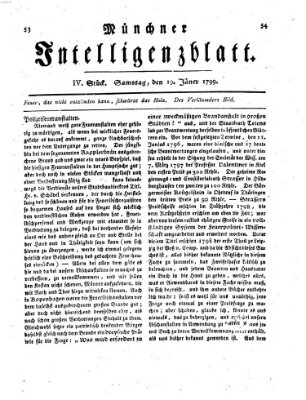 Münchner Intelligenzblatt Samstag 19. Januar 1799