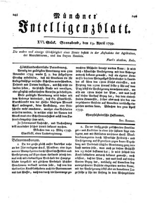 Münchner Intelligenzblatt Samstag 13. April 1799