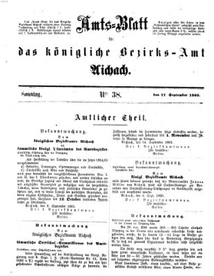 Amtsblatt für das Bezirksamt und Amtsgericht Aichach Sonntag 17. September 1865