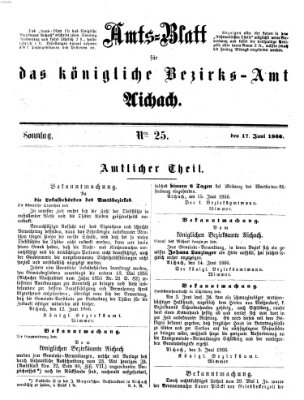 Amtsblatt für das Bezirksamt und Amtsgericht Aichach Sonntag 17. Juni 1866