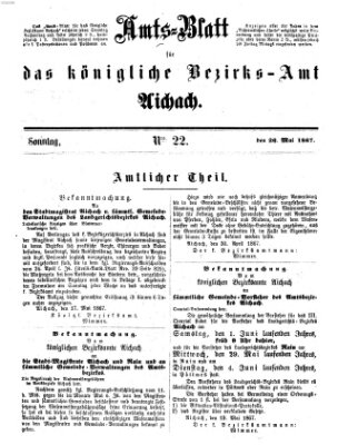 Amtsblatt für das Bezirksamt und Amtsgericht Aichach Sonntag 26. Mai 1867