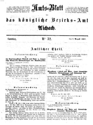 Amtsblatt für das Bezirksamt und Amtsgericht Aichach Sonntag 4. August 1867