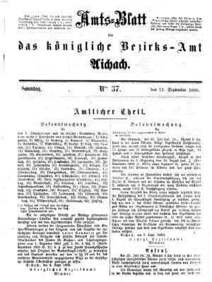 Amtsblatt für das Bezirksamt und Amtsgericht Aichach Sonntag 13. September 1868