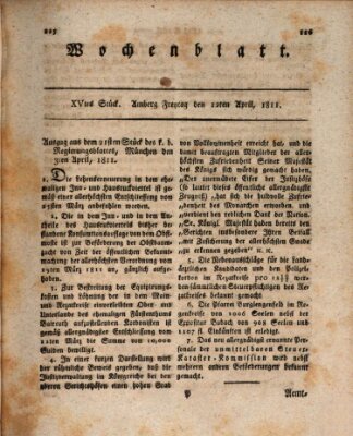 Wochenblatt (Oberpfälzisches Wochenblat) Freitag 12. April 1811