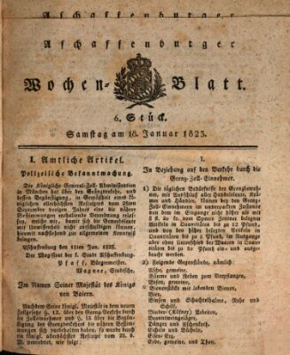 Aschaffenburger Wochenblatt (Aschaffenburger Zeitung) Samstag 18. Januar 1823
