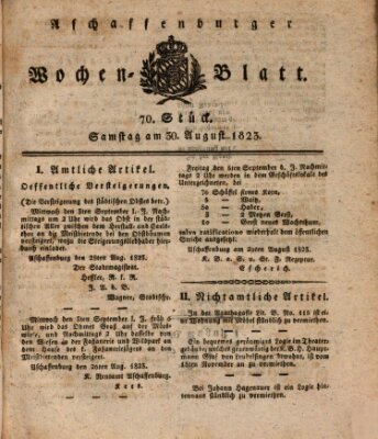 Aschaffenburger Wochenblatt (Aschaffenburger Zeitung) Samstag 30. August 1823