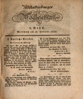 Aschaffenburger Wochenblatt (Aschaffenburger Zeitung) Mittwoch 21. Januar 1824