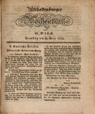 Aschaffenburger Wochenblatt (Aschaffenburger Zeitung) Samstag 29. Mai 1824