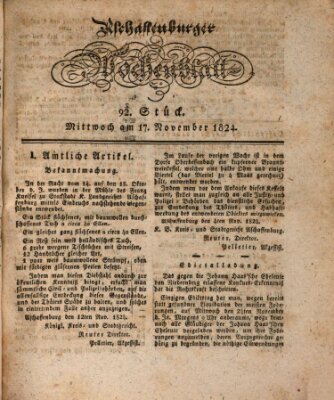 Aschaffenburger Wochenblatt (Aschaffenburger Zeitung) Mittwoch 17. November 1824