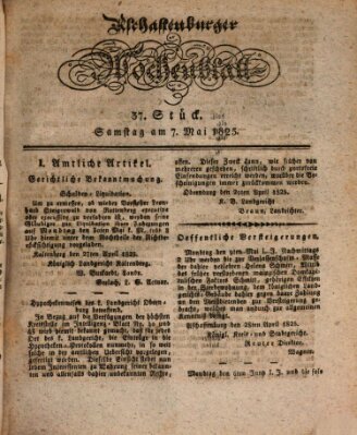 Aschaffenburger Wochenblatt (Aschaffenburger Zeitung) Samstag 7. Mai 1825