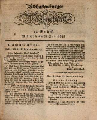 Aschaffenburger Wochenblatt (Aschaffenburger Zeitung) Mittwoch 29. Juni 1825